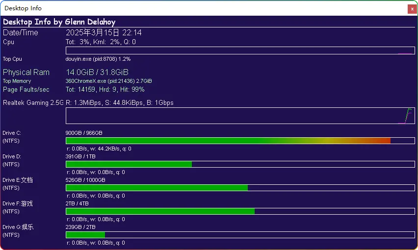 Desktop Info 3.18.0 绿色版，实时掌握系统信息的得力助手 - 搜源站-搜源站